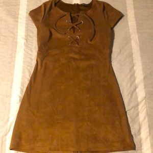 Suede mini dress